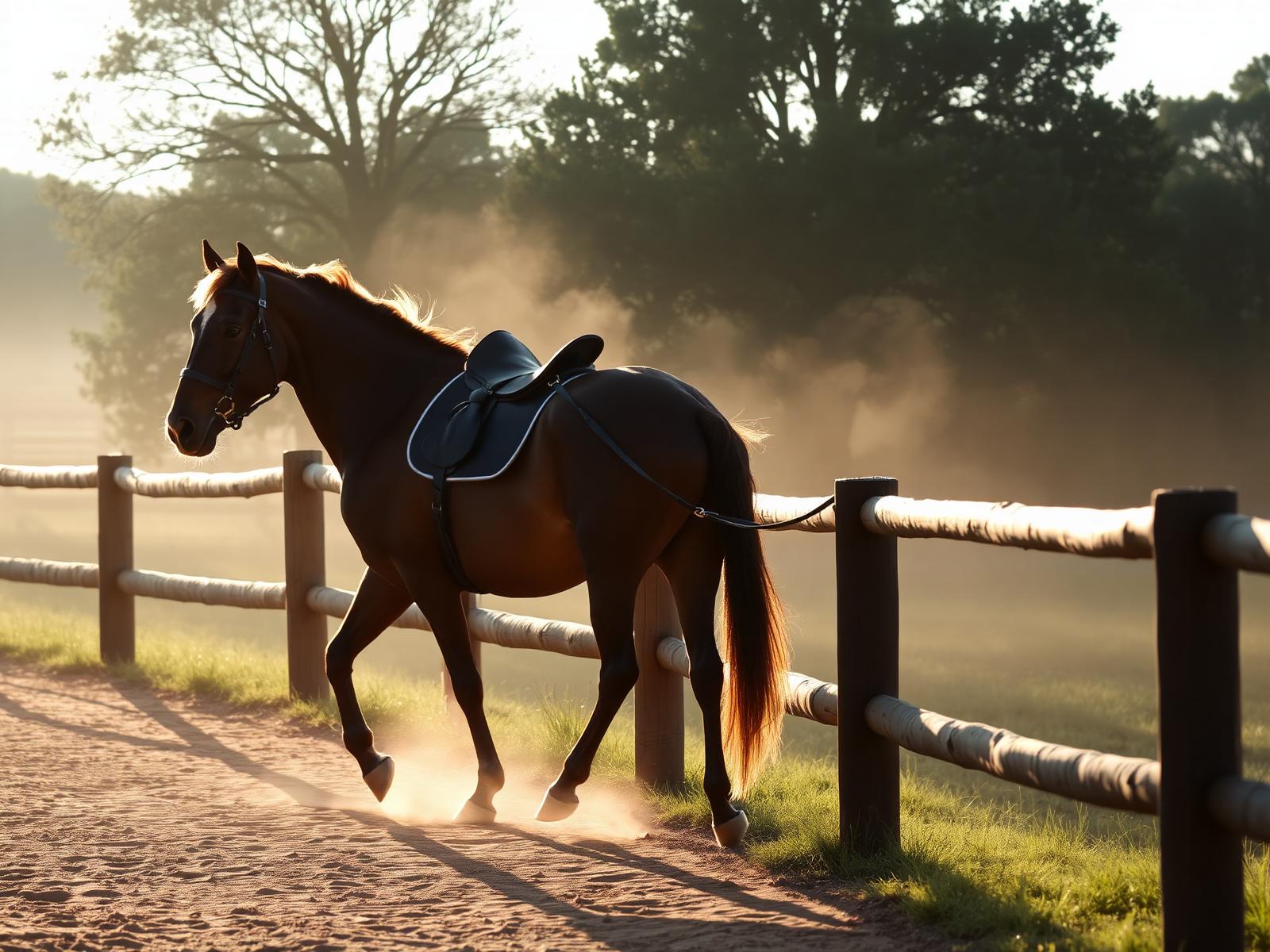 A dressage horse at the ranch
